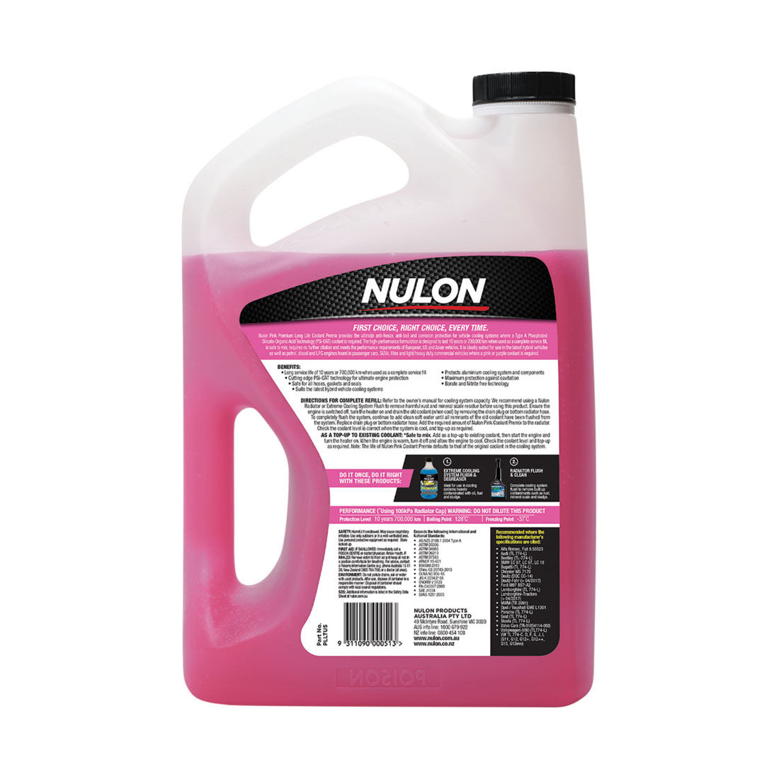 Nulon Pink Anti-Freeze / Anti-Boil Premix Coolant - 5 Litres, , scaau_hi-res