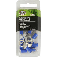 SCA Electrical Terminals - Ring (Eye), 8.4mm Blue, 14 Pack, , scaau_hi-res