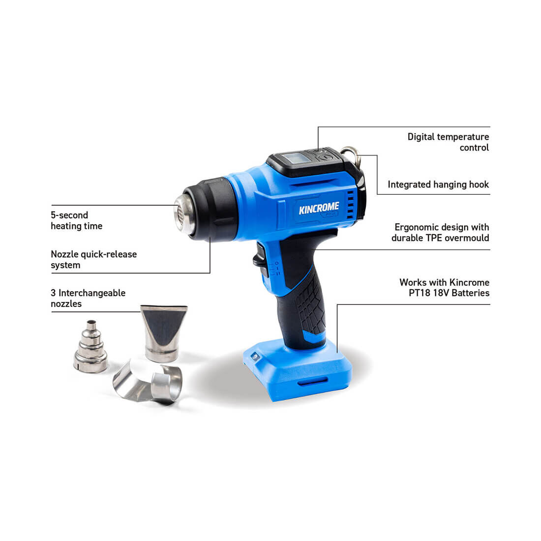 Kincrome PT18 18V Heat Gun Skin, , scaau_hi-res