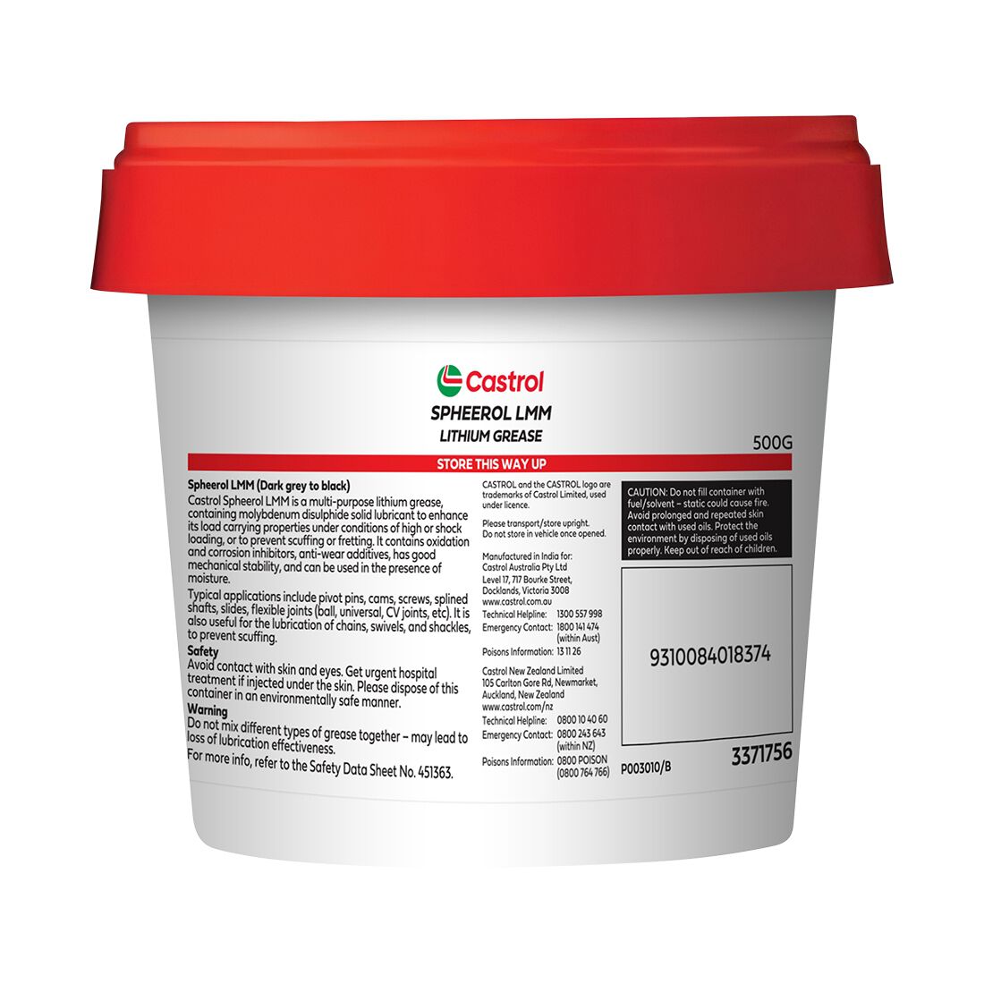 Castrol Grease Tub Spheerol LMM 500g, , scaau_hi-res