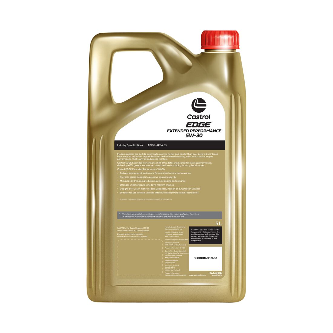 Castrol EDGE Extended Performance Engine Oil 5W-30 5 Litre, , scaau_hi-res