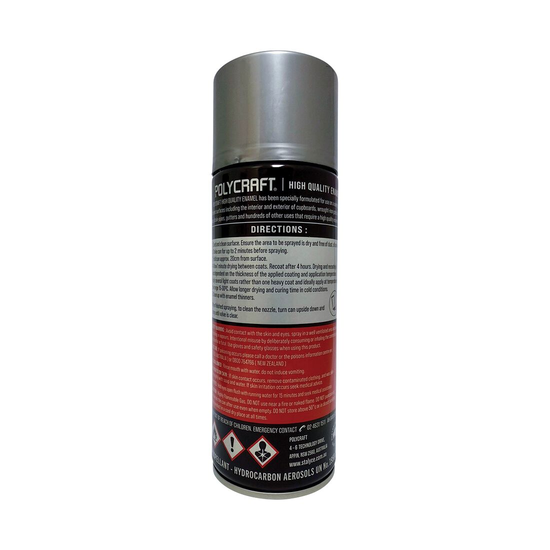 Polycraft Premium Enamel Spray Paint - Matte Silver, , scaau_hi-res
