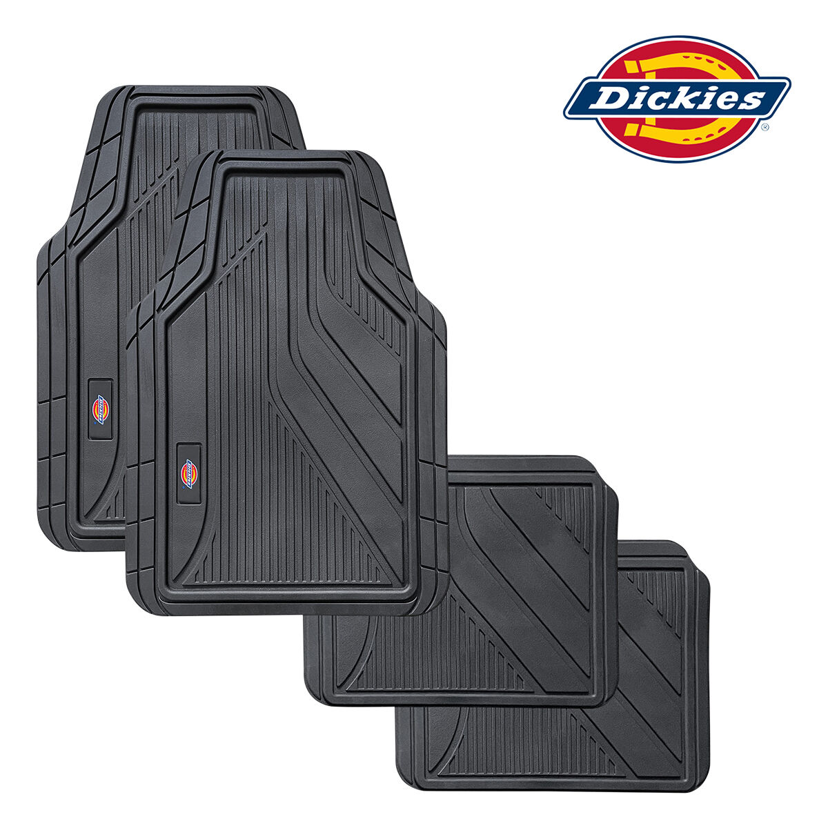 Dickies Rubber OG Logo Car Floor Mats - Set of 4, Black, , scaau_hi-res