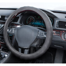SCA Steering Wheel Cover - Leather Look, Black, 380mm diameter, , scaau_hi-res