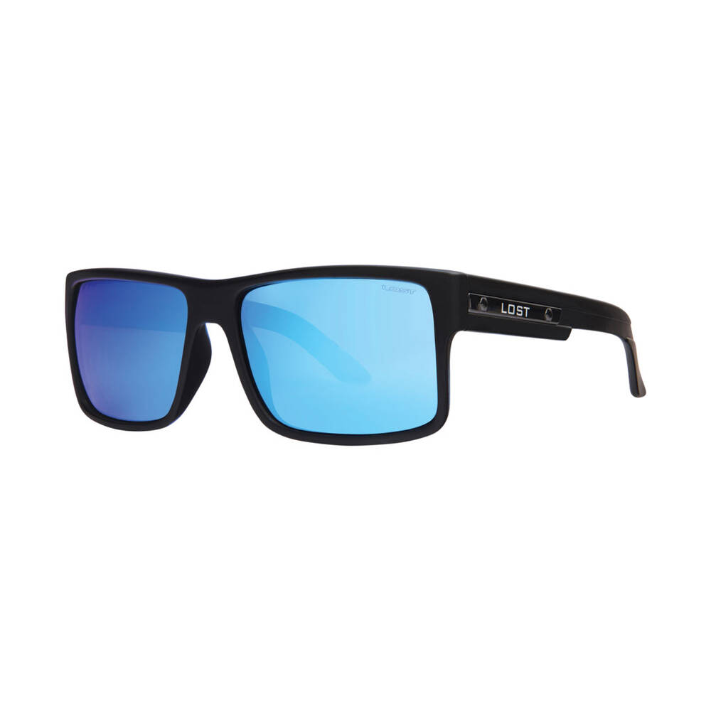 Lost Spectacles LOST Sunglasses Fiction Mirror Matt Black Blue | Supercheap Auto