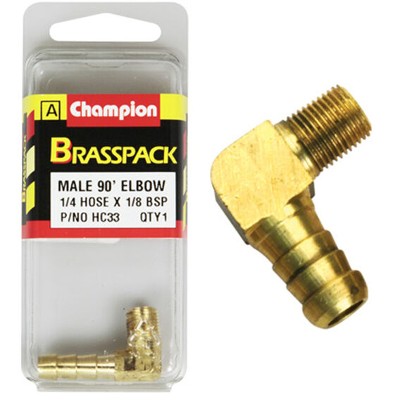 Champion Male Brass Pack 90° Elbow HC33, 1/4" x 1/8", , scaau_hi-res