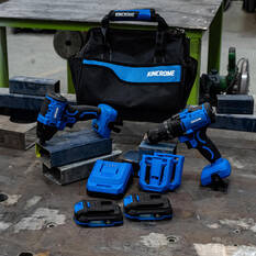 Kincrome PT18 18V 2 Piece Brushless Hammer Drill & Impact Driver Kit 2.0Ah, , scaau_hi-res