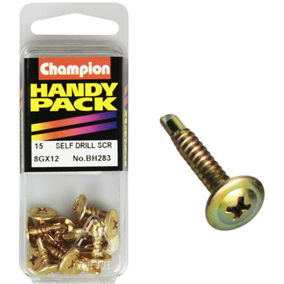 Champion Self Drilling Screws - 8G X 22, BH283, Handy Pack, , scaau_hi-res