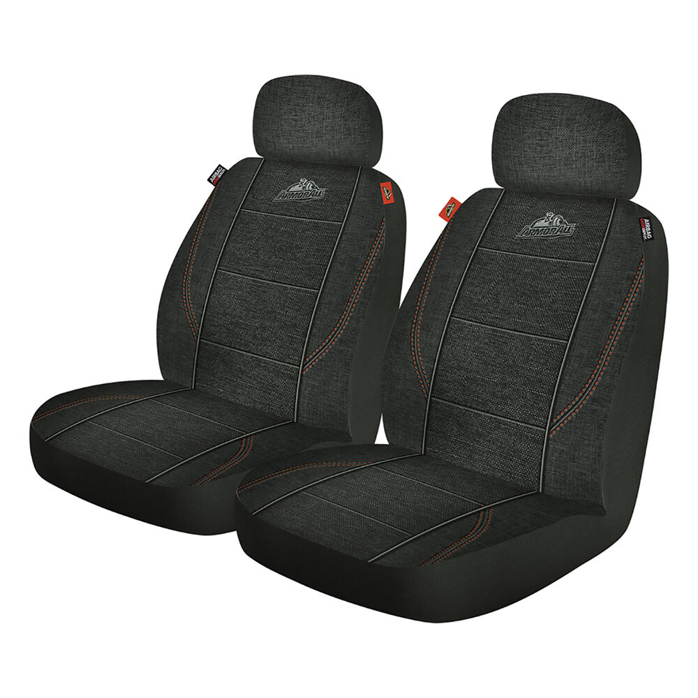 Armor All Armor Seat Covers Black Adjustable Headrests Airbag