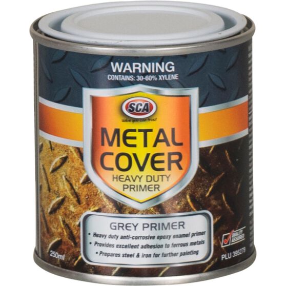 SCA Metal Cover Rust Paint Enamel, Heavy Duty Grey Primer, 250mL