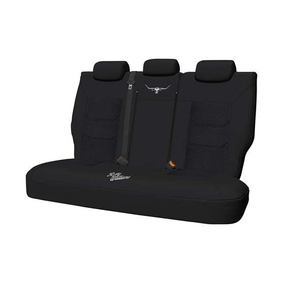R.M.Williams Woven Seat Covers Black Adjustable Headrests Size 06H Rear Seat, , scaau_hi-res