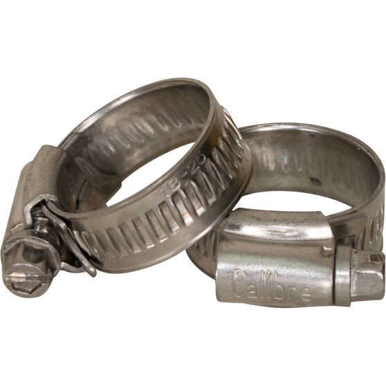 Calibre Hose Clamps - Stainless Steel, Solid Band, 18-25mm, 2 Pieces, , scaau_hi-res