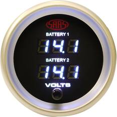 SAAS Gauge Black Face, 52mm, Digital Dual Volt, , scaau_hi-res
