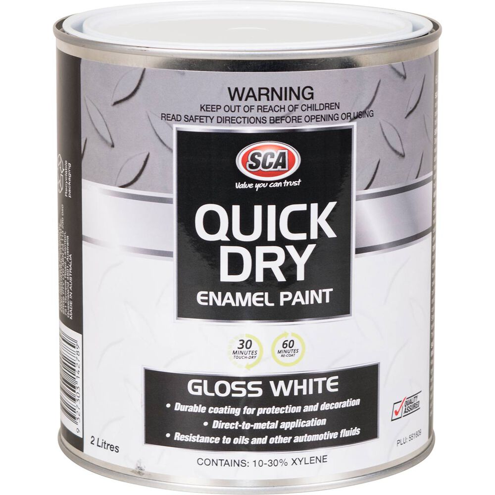 SCA Quick Dry Enamel, White 2 Litre Supercheap Auto