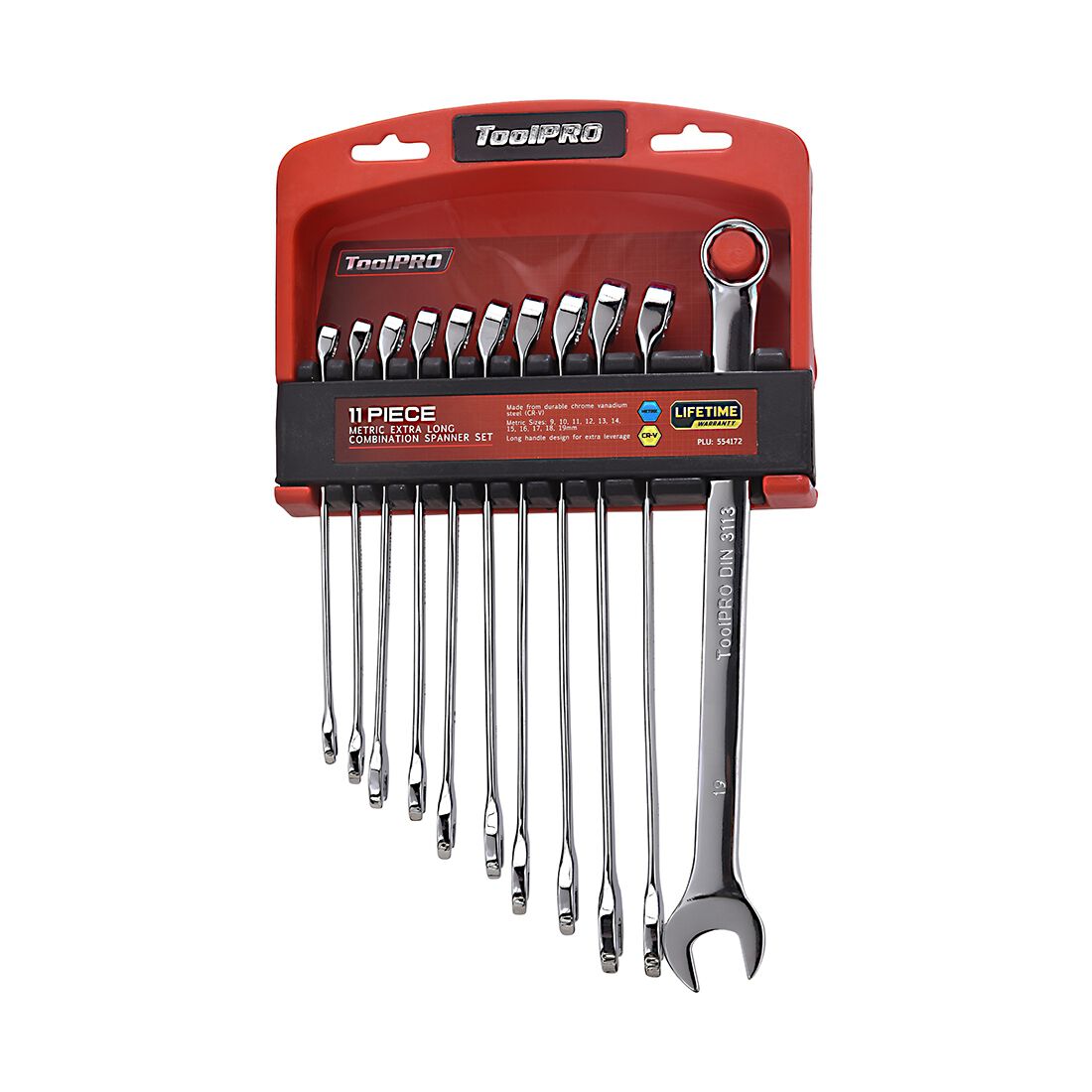 ToolPRO Spanner Set Extra Long Combination Metric 11 Piece, , scaau_hi-res