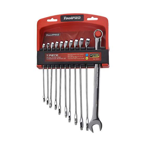 ToolPRO Spanner Set Extra Long Combination Metric 11 Piece, , scaau_hi-res