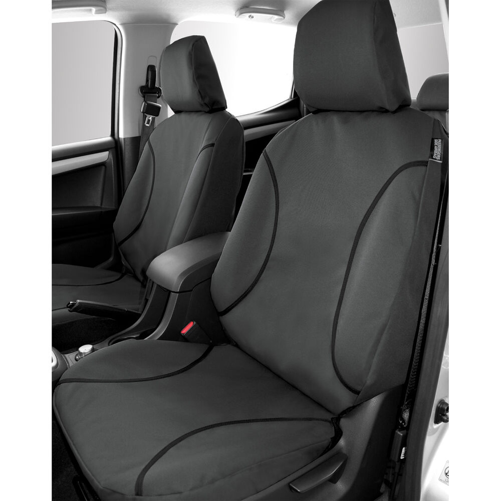 Tradies Canvas Ready Made Seat Covers Front Pair Grey suits Ranger Supercheap Auto