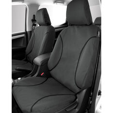 Tradies Canvas Ready Made Seat Covers Front Pair Grey suits Ranger, , scaau_hi-res