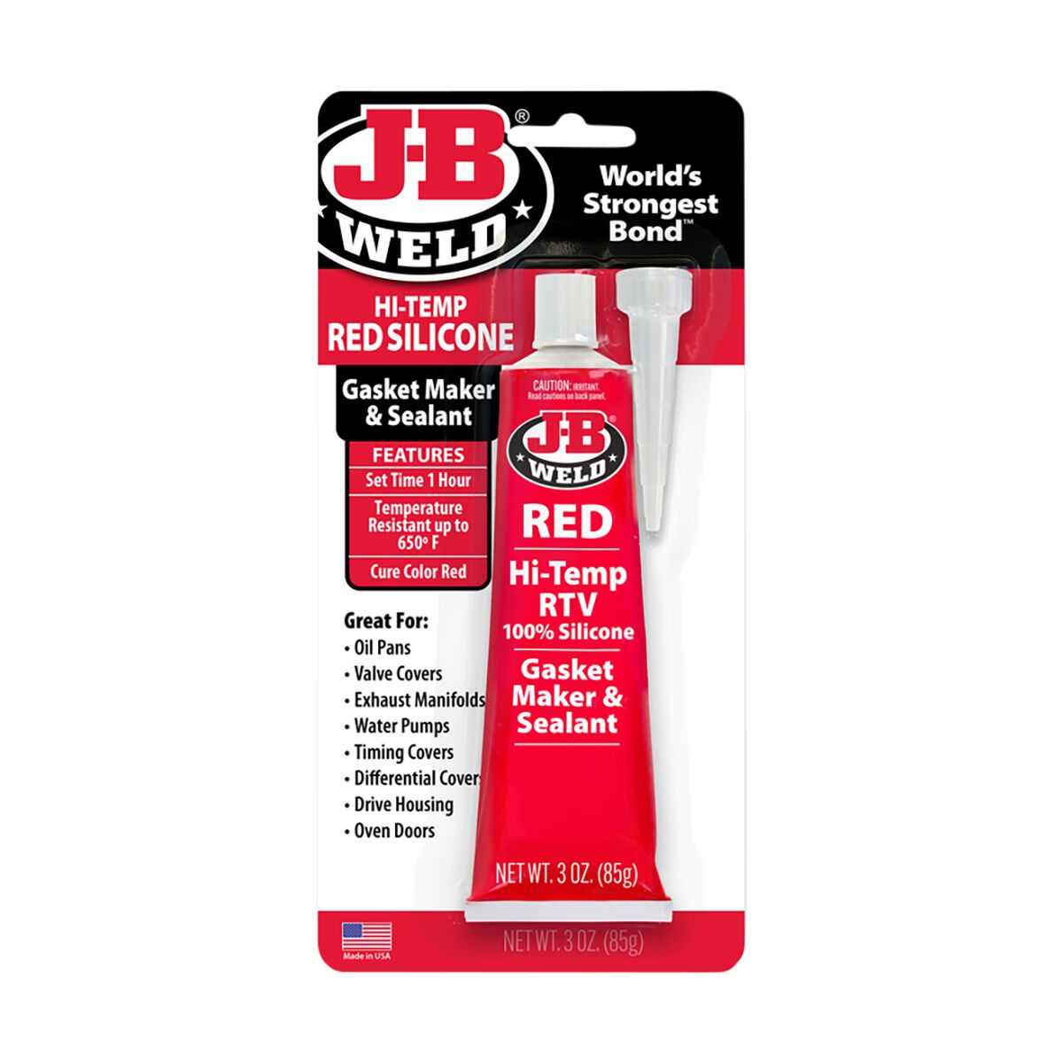 JB Weld Red Hi-Temp RTV Gasket Maker and Sealant 85g, , scaau_hi-res