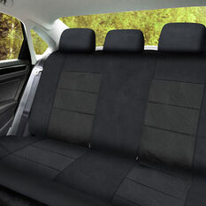 SCA Premium Jacquard and Velour Seat Covers Black Rear Seat Size Adjustable Zips 06H, , scaau_hi-res