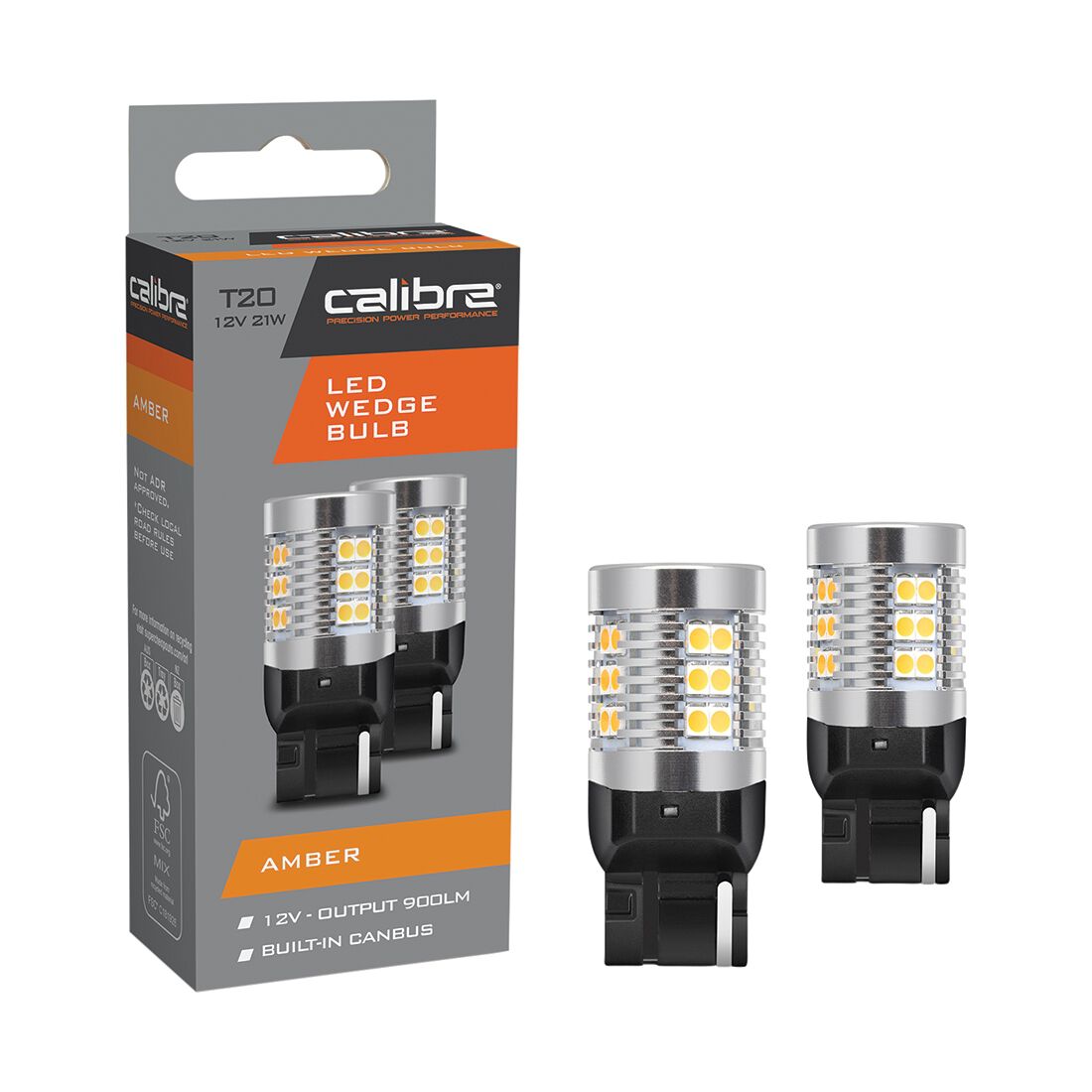 Calibre Automotive Globes - LED Wedge 12V, 21W, T20, , scaau_hi-res