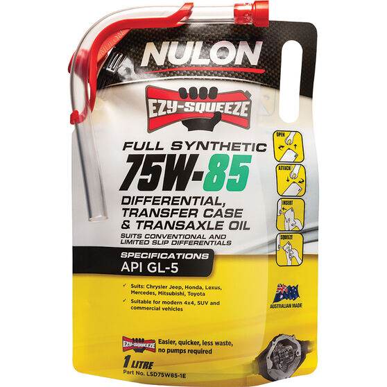 NULON EZY-SQUEEZE Differential, Transfer Case & Transaxle Oil - 75W-85, 1 Litre, , scaau_hi-res