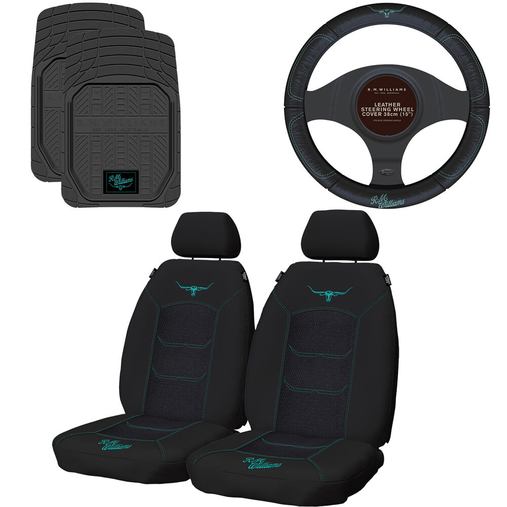 R.M.Williams Aqua Jacquard Seat Cover Combo Supercheap Auto