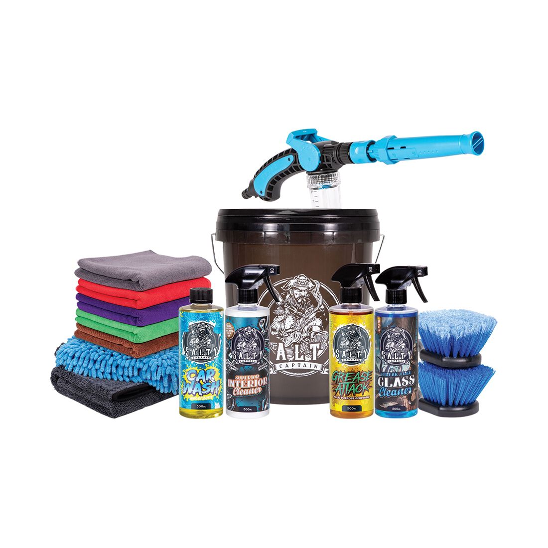 Salty Captain Car Essentials Bucket Detailing Kit, , scaau_hi-res