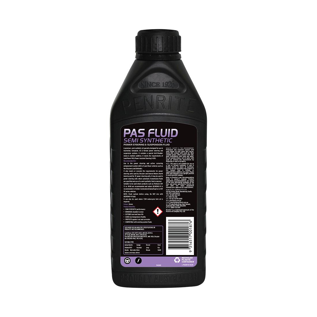 Power Steering Fluid - PAS, 1 Litre, , scaau_hi-res