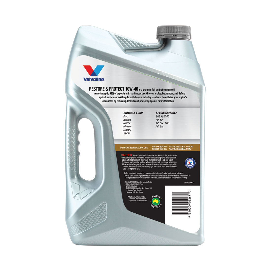 Valvoline Restore & Protect Engine Oil 10W-40 6 Litre, , scaau_hi-res