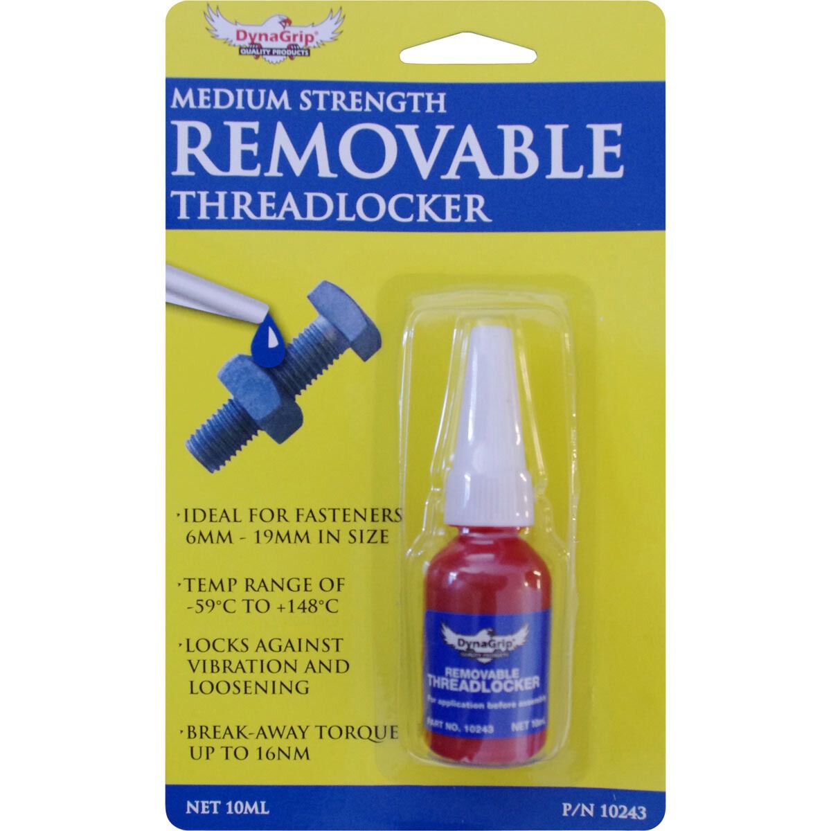 DynaGrip Threadlocker - Medium Strength, Blue, 10mL, , scaau_hi-res