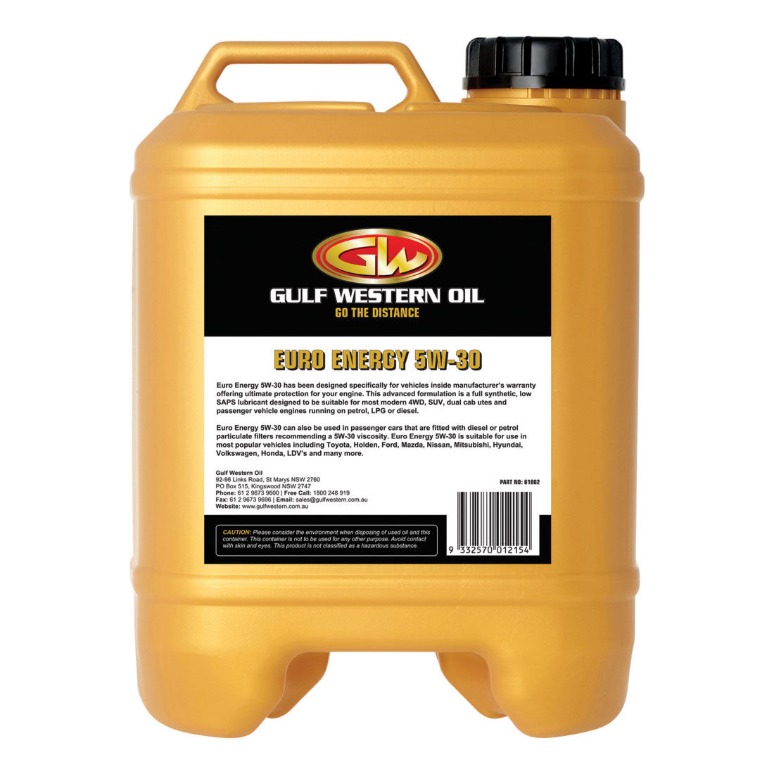 Gulf Western Euro Energy 5W-30 Engine Oil 10 Litre, , scaau_hi-res