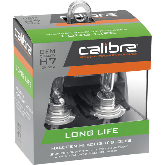 Calibre Long Life Headlight Globes - H7, 12V 55W, CALLH7
