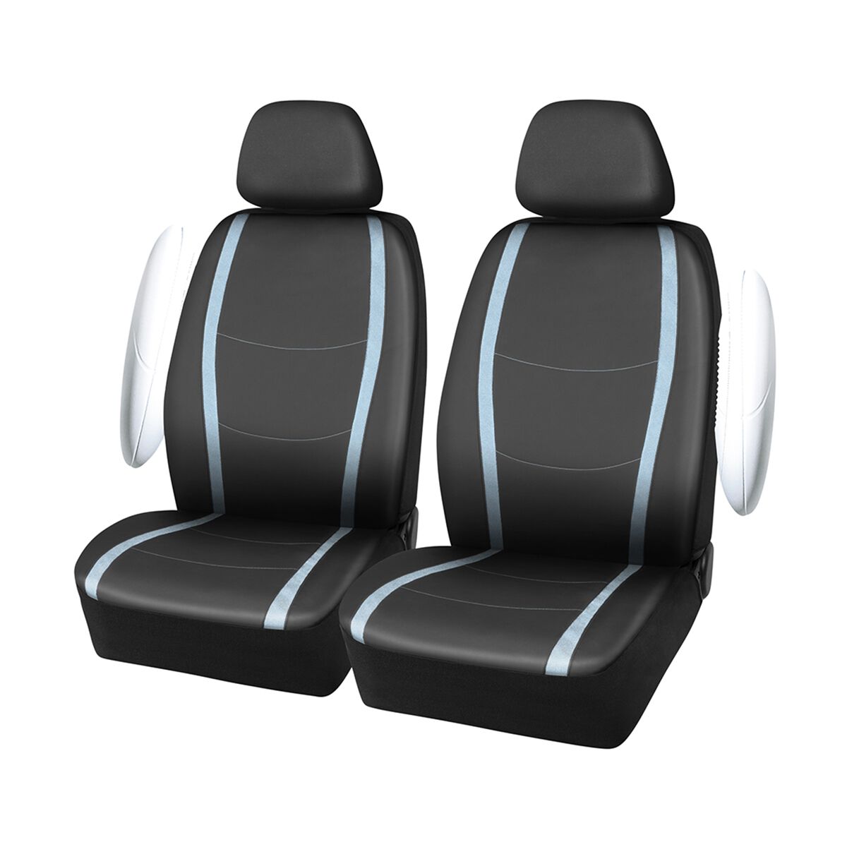 SCA Seat Cover Blue Shimmer Leather Look, Adjustable Headrests, Airbag Compatible, Size 30A, , scaau_hi-res