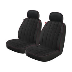 Holden Heritage Polyester Seat Covers Black/Red Adjustable Headrests Airbag Compatible, , scaau_hi-res