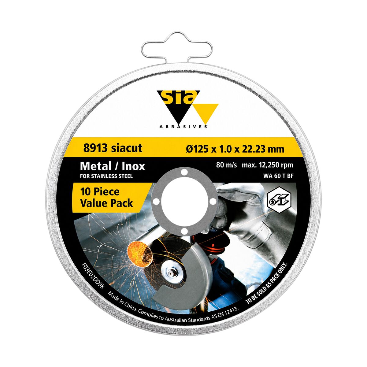 ToolPRO 125mm Metal Cutting Disc 125X1X22.2, Inox/Steel Bonded, 10 Pack, , scaau_hi-res