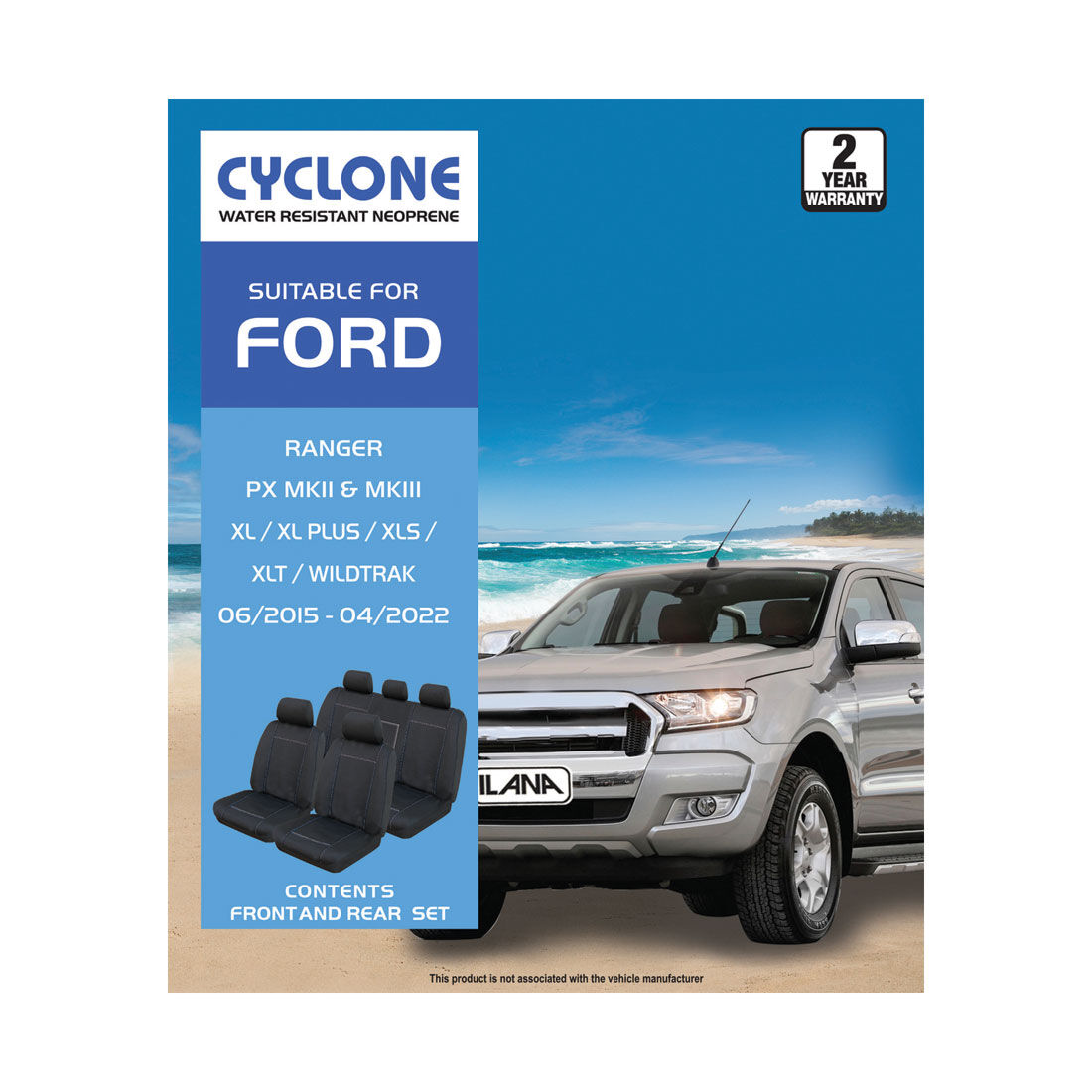 Ilana Cyclone Tailor Made Pack For Ford Ranger PX MKII Dual Cab 06/15-04/22, , scaau_hi-res