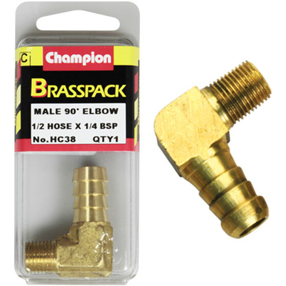 Champion Male Elbow 90° - 1/2 x 1/4 Inch, Brass, , scaau_hi-res