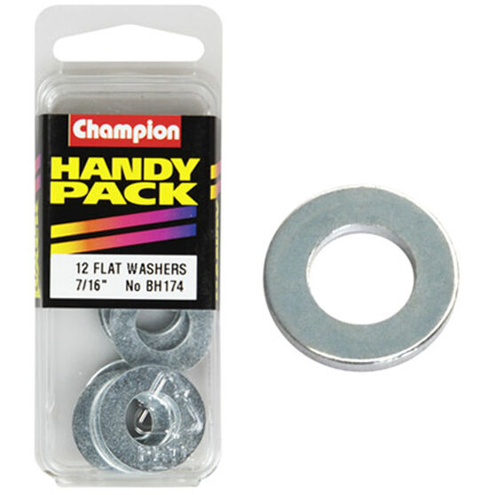 Champion Flat Steel Washers - 7 / 16inch, BH174, Handy Pack, , scaau_hi-res