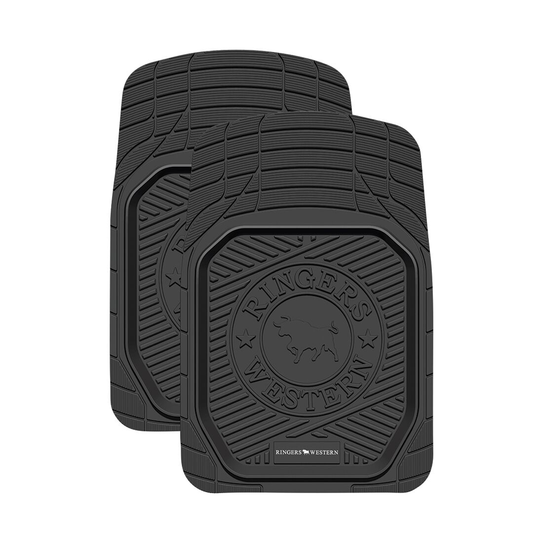 Ringers Western Car Floor Mats - Black Rubber Front Pair, , scaau_hi-res