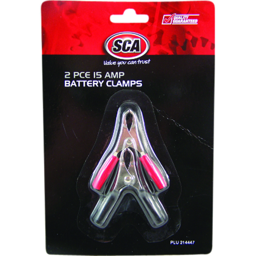 SCA Battery Clamps 2 Pack, 15 AMP Supercheap Auto