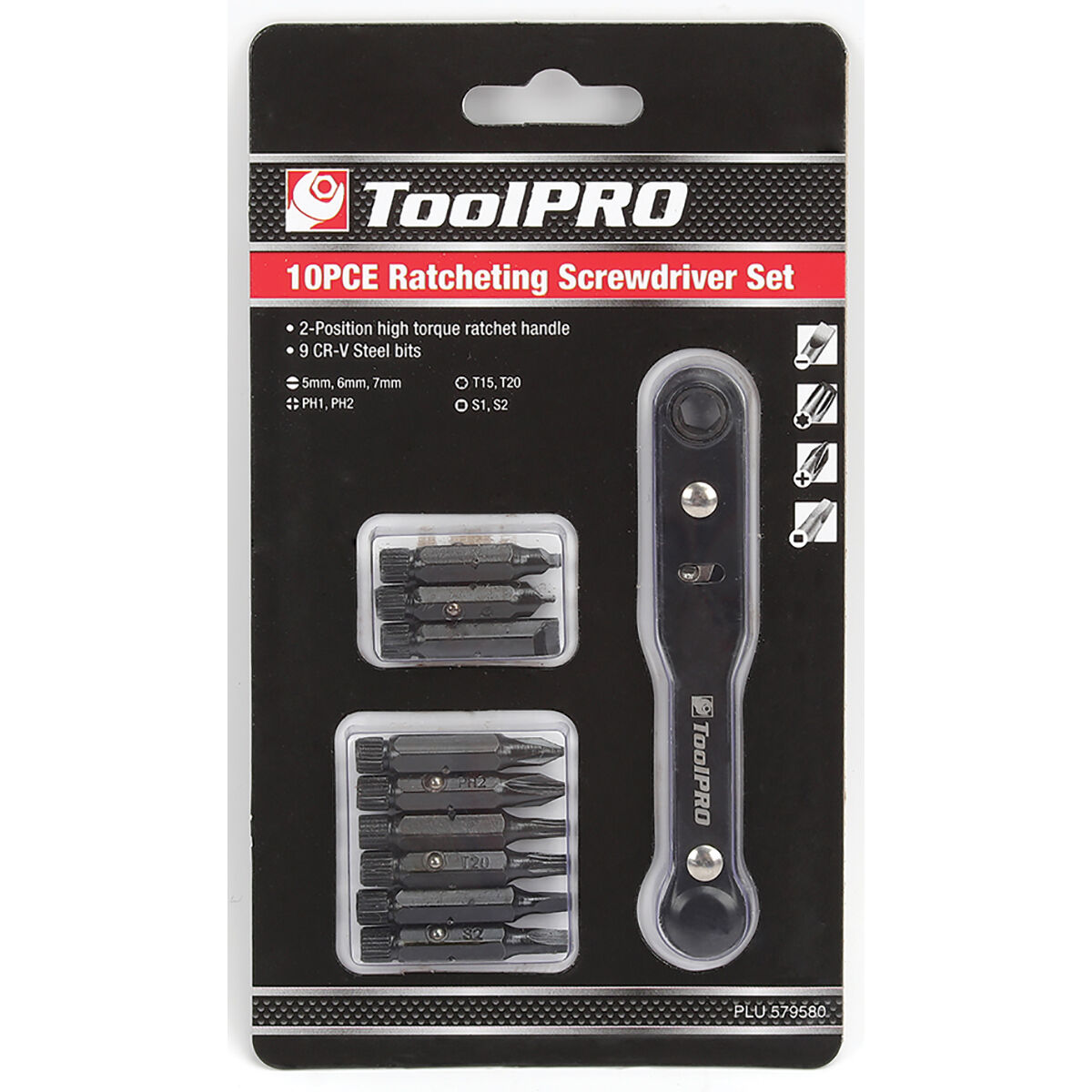 ToolPRO Screwdriver Bit Set - Ratchet, 10 Piece, , scaau_hi-res