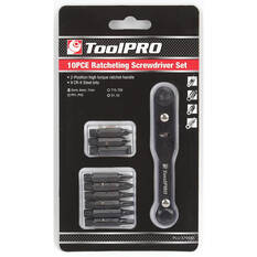 ToolPRO Screwdriver Bit Set - Ratchet, 10 Piece, , scaau_hi-res