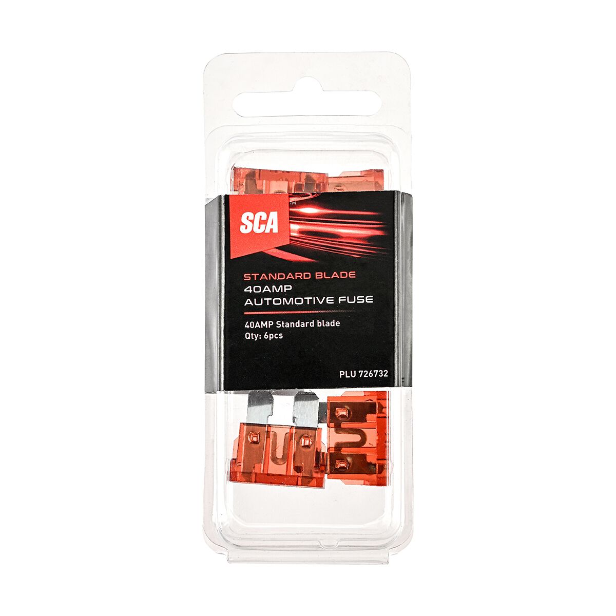 SCA Automotive Fuses - Standard Blade, 40 Amp, 6 Piece, , scaau_hi-res