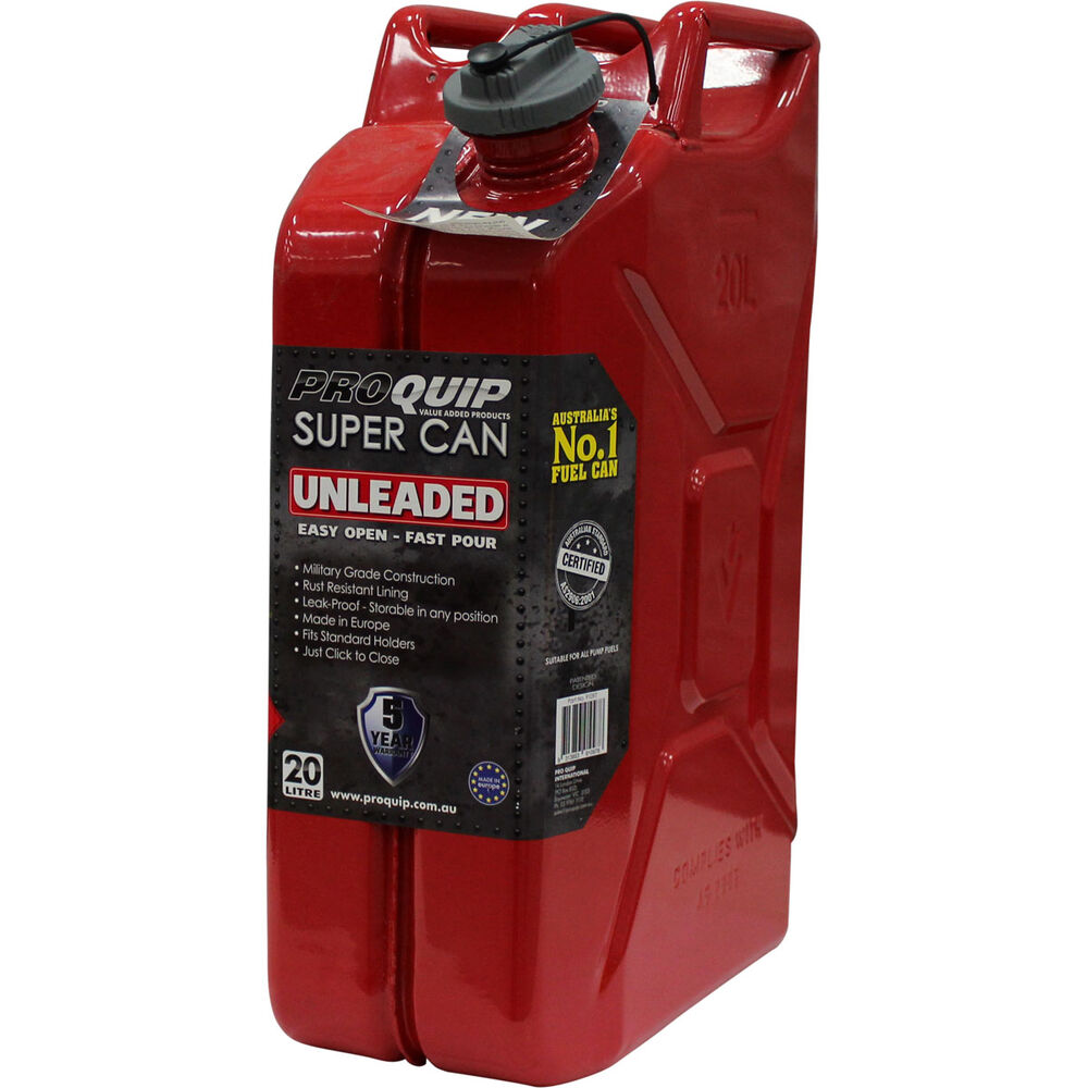 Pro Quip Supercan Metal Petrol Jerry Can 20 Litre Supercheap Auto