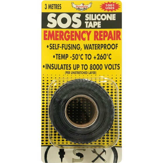 Dynagrip Sos Silicone Tape Black 3m X 25mm Supercheap Auto