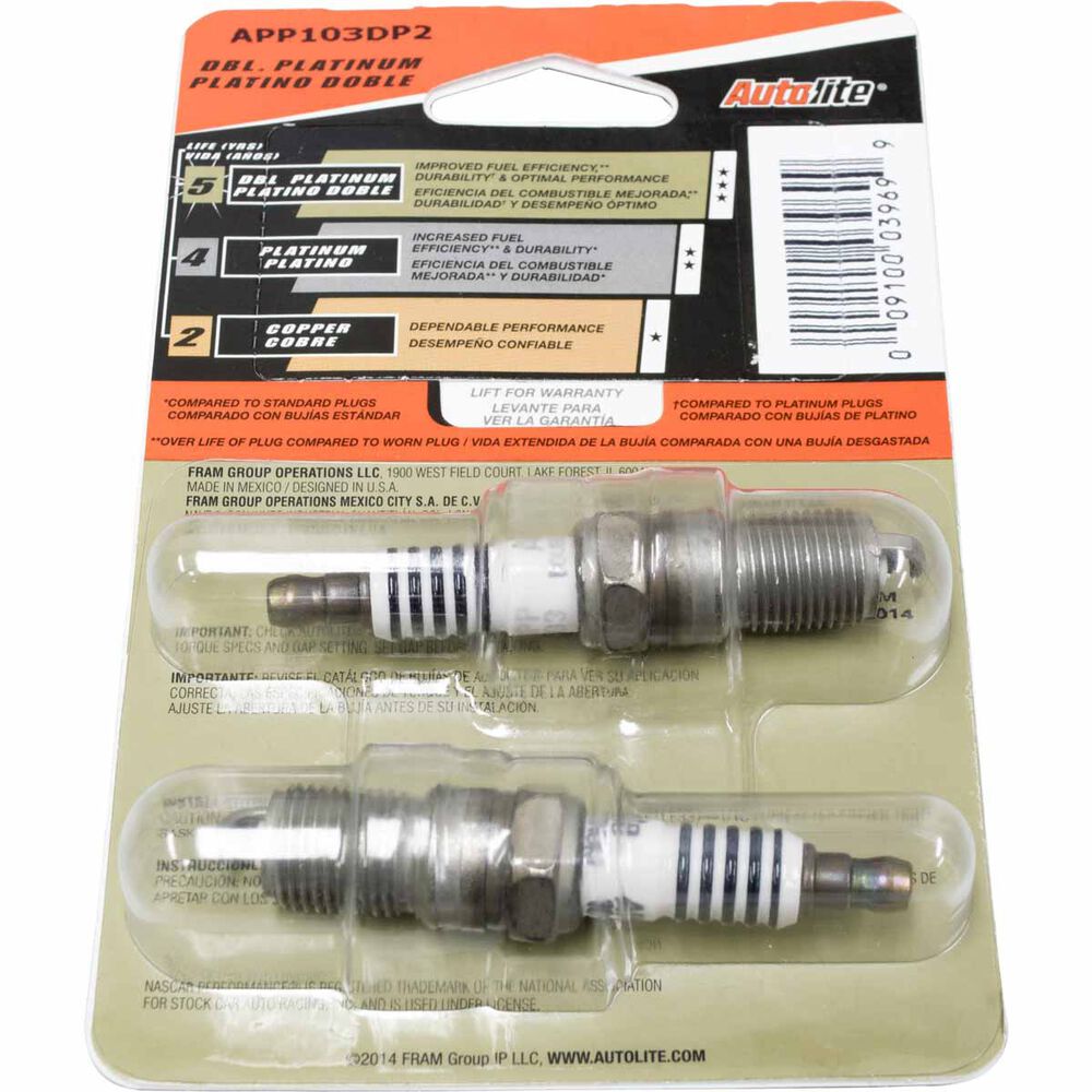 Autolite Double Platinum Spark Plug APP103DP2, 2 Pack Supercheap Auto