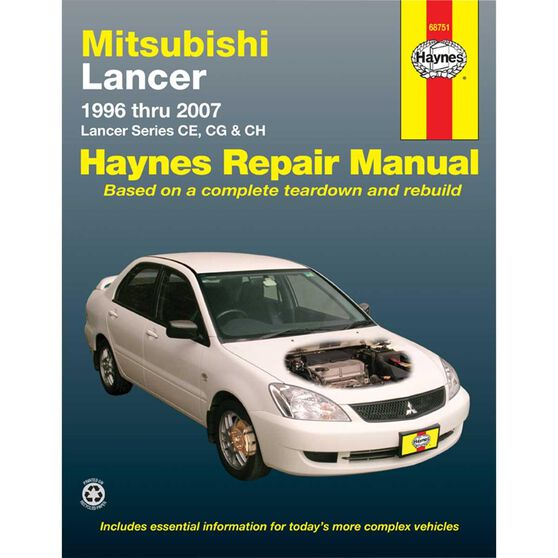 Haynes Car Manual For Mitsubishi Lancer 1996-2007 - 68751, , scaau_hi-res