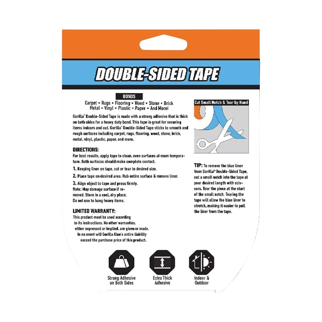 Gorilla Tape Double Sided 35mm X 7m, , scaau_hi-res