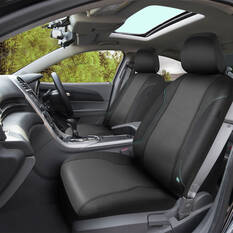 Skechers Air Cooled Memory Foam Seat Covers Black/Aqua Adjustable Headrests Airbag Compatible, , scaau_hi-res